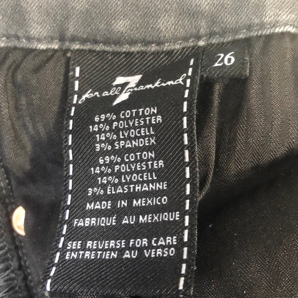7 for All Mankind B(air) High Waisted Skinny Jeans. Dark Grey. Size 26 - Picture 5 of 8